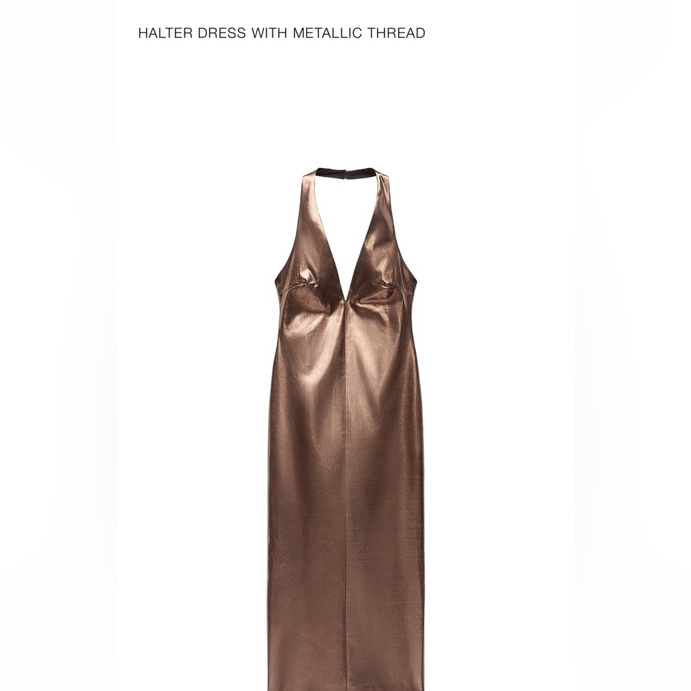 Halter metallic dress